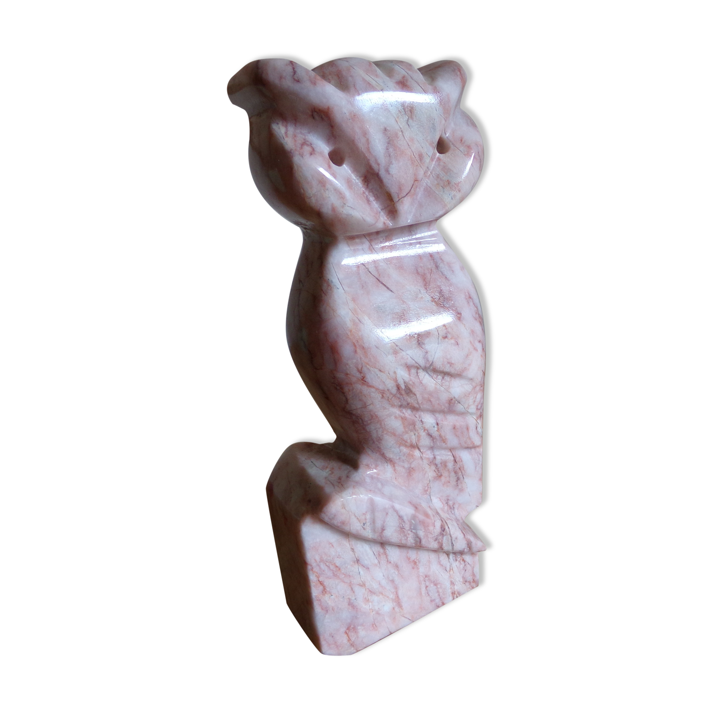 Pink marble owl paper press