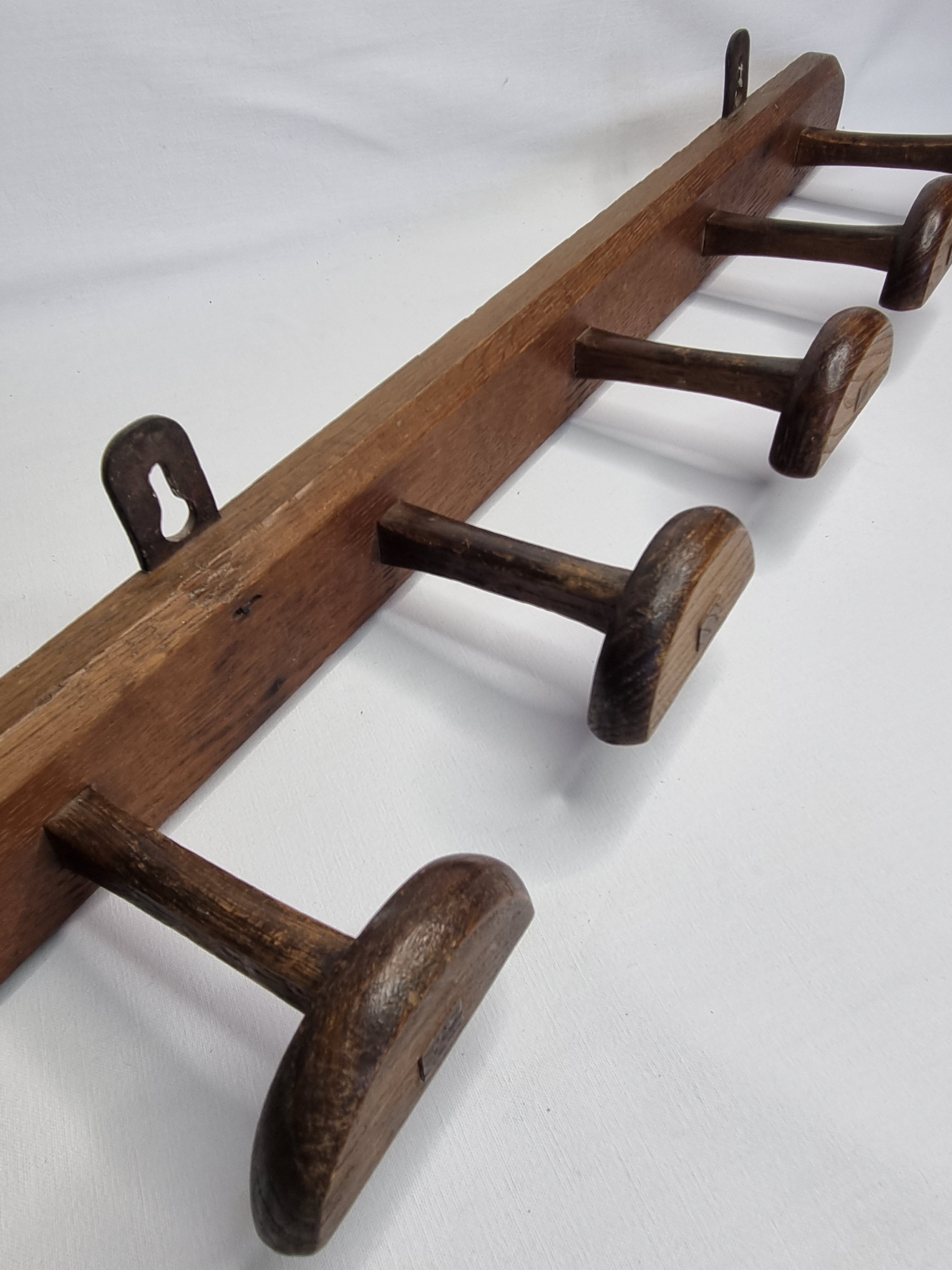 Wall coat rack in solid wood "half-moon" handmade, 75 cm