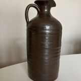potter's pitcher vase in sandstone turned with coil Puisaye 1970