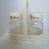 Salt shaker and vintage pepper pot