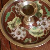 Old enamel candle holder