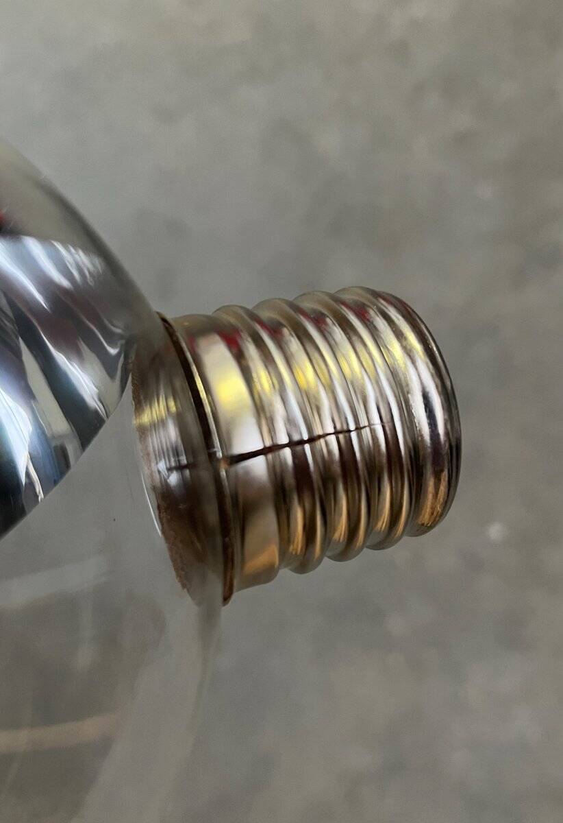 Vintage German table lamp in chrome and glass by Motoko Ishii for Staff.