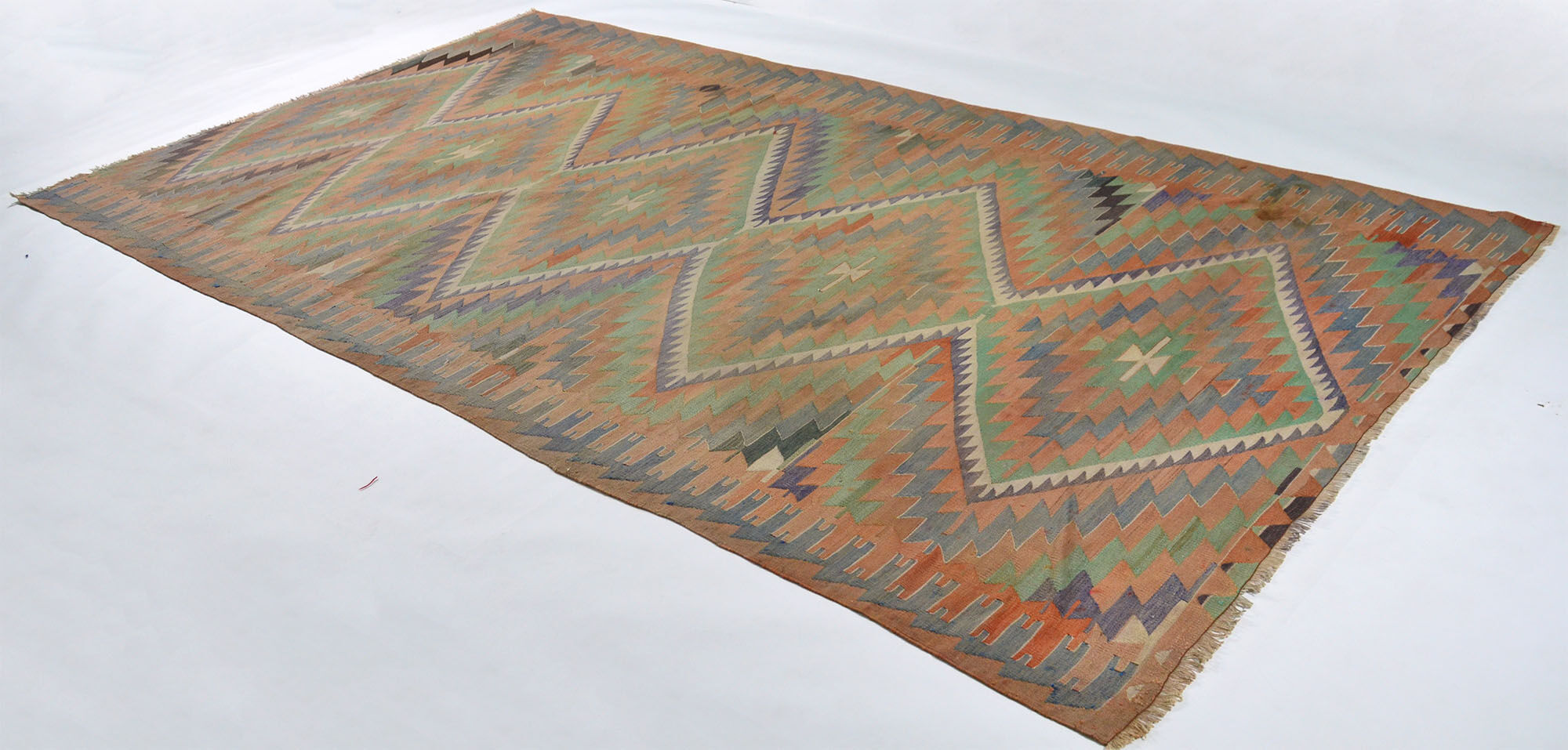 Anatolian handmade kilim rug 330 cm x 187 cm