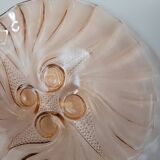 Plateau en verre rose années 50
