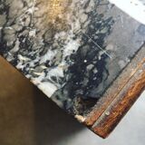 Solid wooden bedside with floral decoration