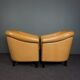 Set de 2 fauteuils club en cuir de mouton blond