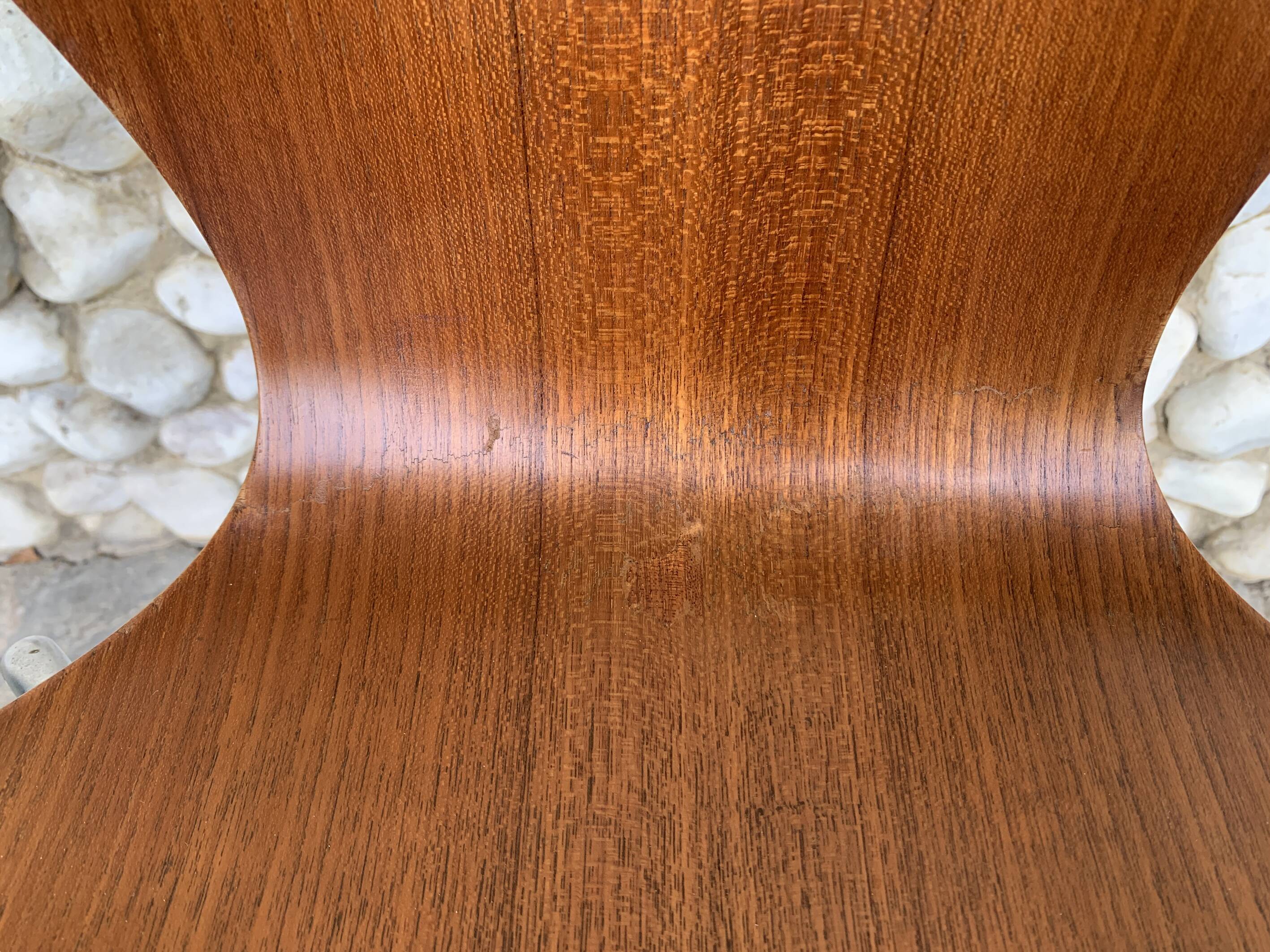 Teak 3107 butterfly chair Arne Jacobsen for Fritz Hansen, Teak 1965
