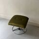 Swivel tulip stool / footrest in khaki green velvet, 1970s design