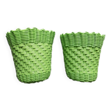 Paire de cache-pot scoubidou