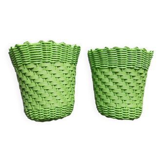 Paire de cache-pot scoubidou