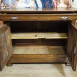 Low buffet with a curved front from the Louis Philippe period in walnut.