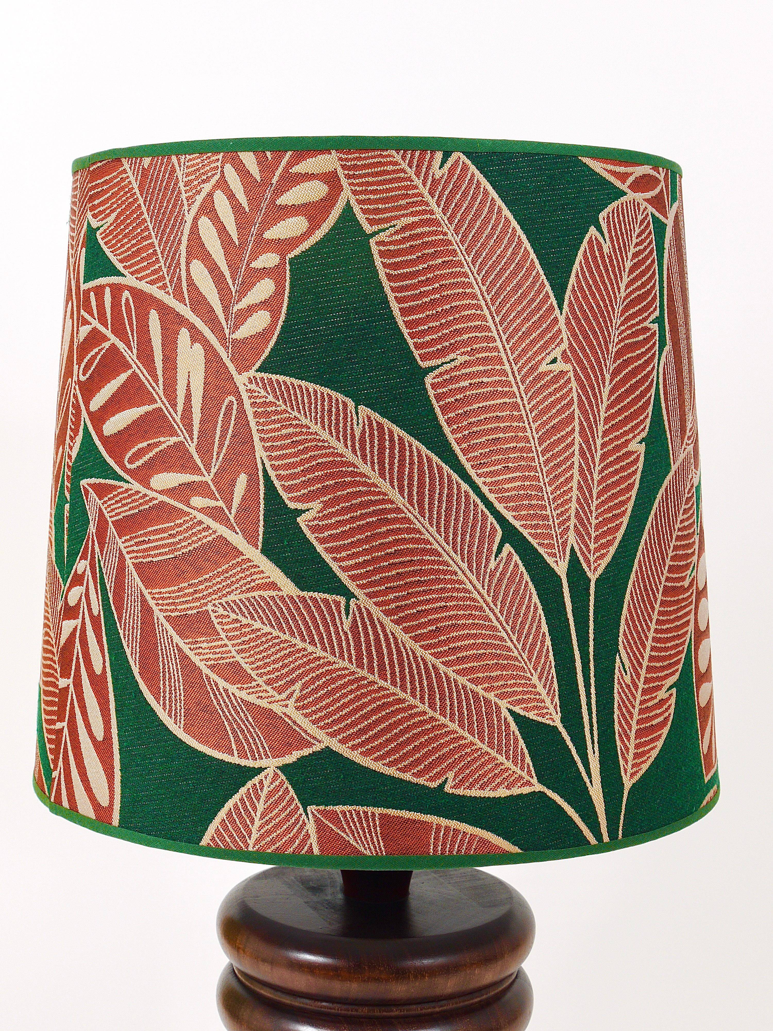Mid-century table or accent lamp, turned wooden base, Sweden, 1970s