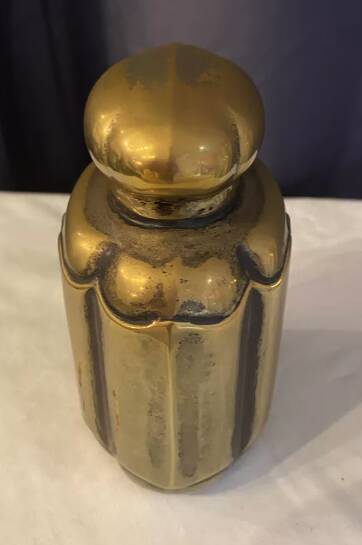 70s oriental style silver brass bottle