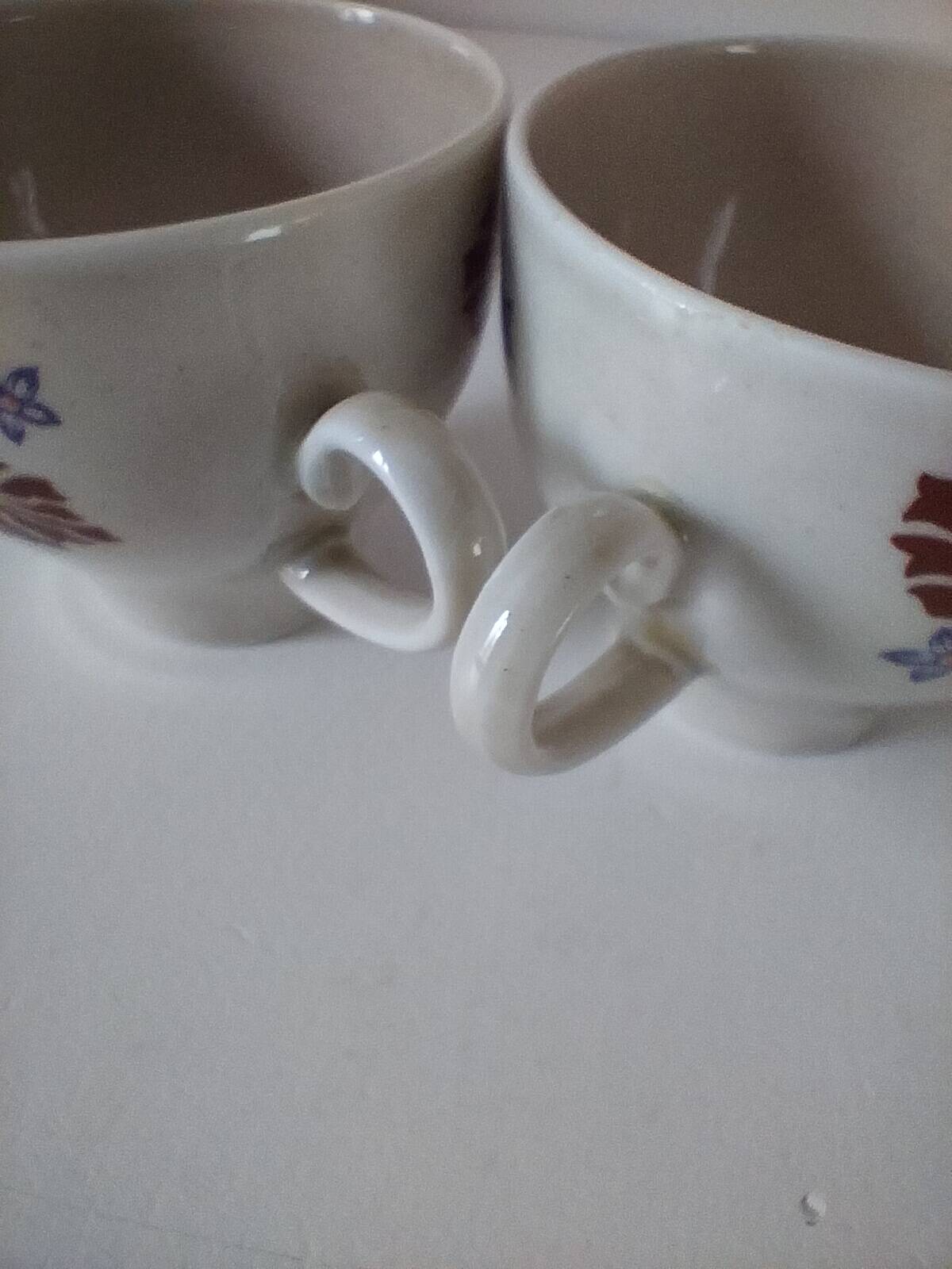 Vintage Winterling espresso cup duo, 70s floral design.