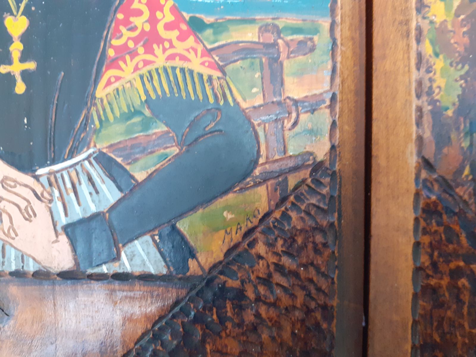 Wooden box in Breton style