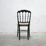 Antique Napoleon III chair in wood and fabric