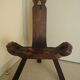vintage tripod chair brutalist wood decor 50s brutalist