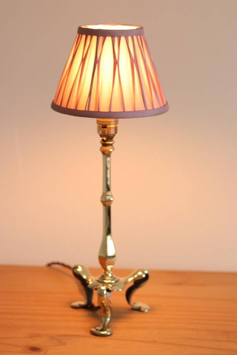 Pair Of Victorian Antique Brass Pullman Railway Carriage Table Lamps