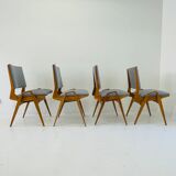 Suite of 4 chairs by Maurice Pre restored 1950