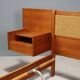 Lit vintage design with bedside table, teak veneer, fabric, 1960s.
