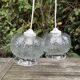Double Mathias pendant lights ref SU004 in transparent glass in relief corolla shape