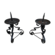 Pair of iron candlesticks