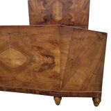 Art Deco bed in walnut and burl walnut 140x190cm