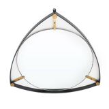 Vintage mirror with a metal and brass frame, 1950s.