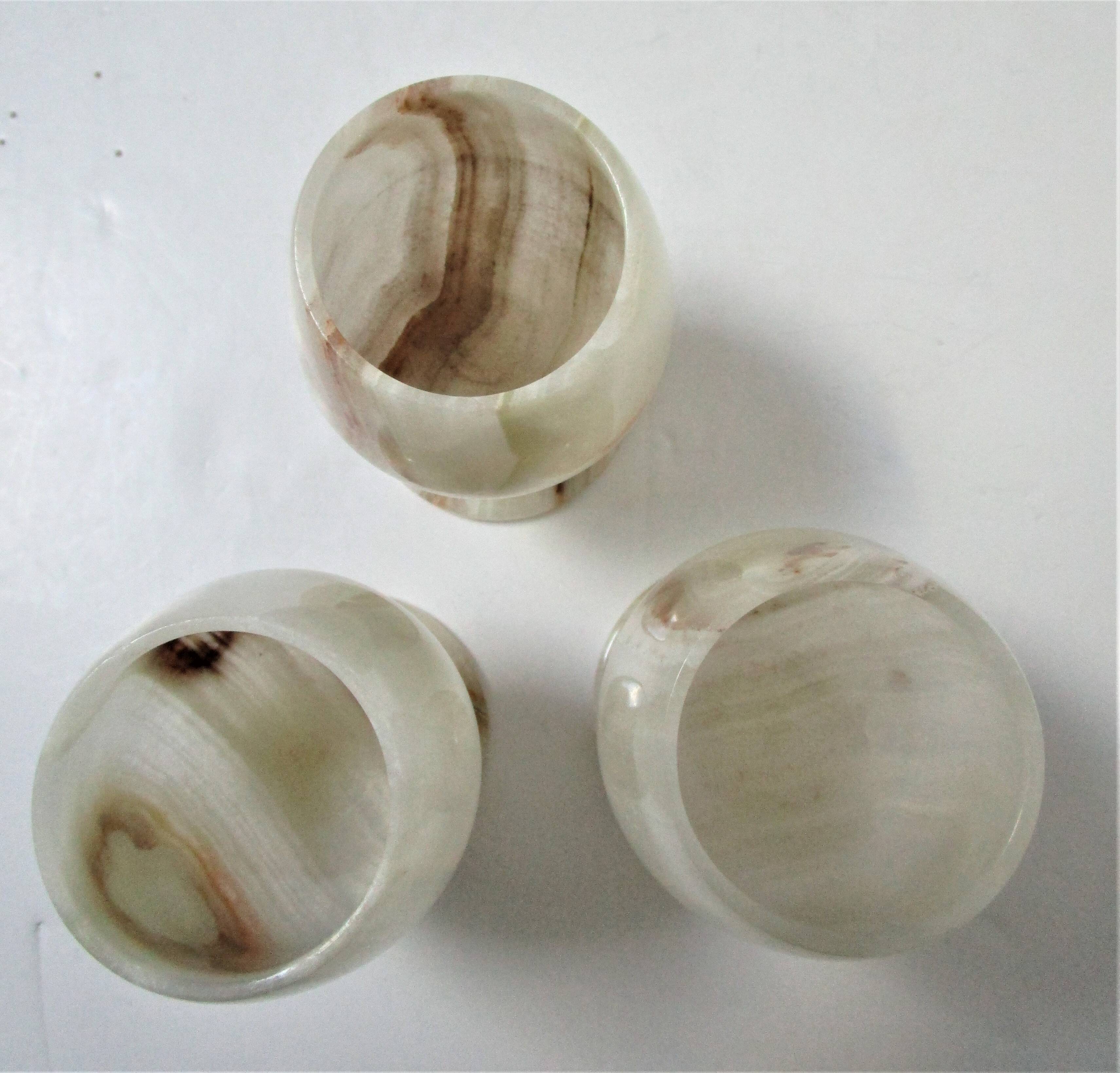 Three onyx candlesticks from the 70s