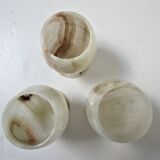 Three onyx candlesticks from the 70s