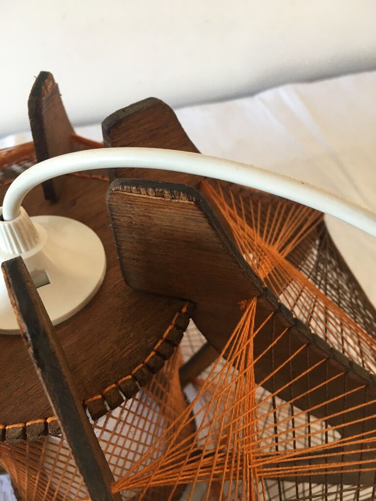 Hanging lamp wood and wire