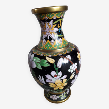 Vintage vase in cloisonné enamels