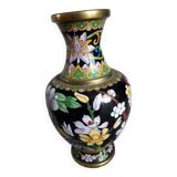 Vase vintage en émaux cloisonné