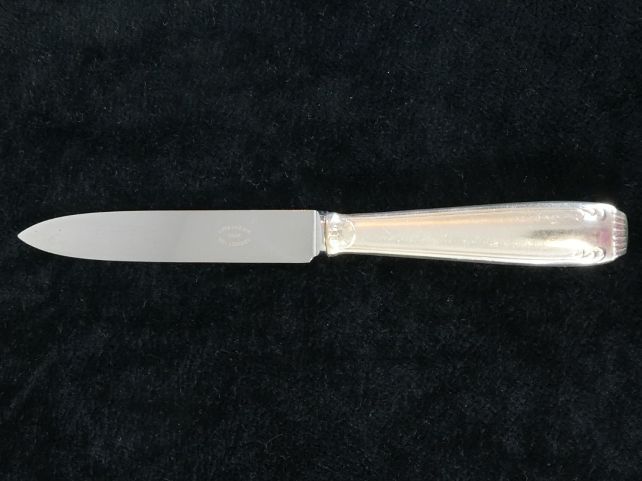 12 dessert knives Boulenger in silver metal stainless steel blade modele regence berry