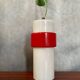 Old Opaline Pendant Light White & Red 70s Vintage