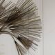 Large brass wall clock with needles in mid-century modern style, brutalist style, Curtis Jeré.