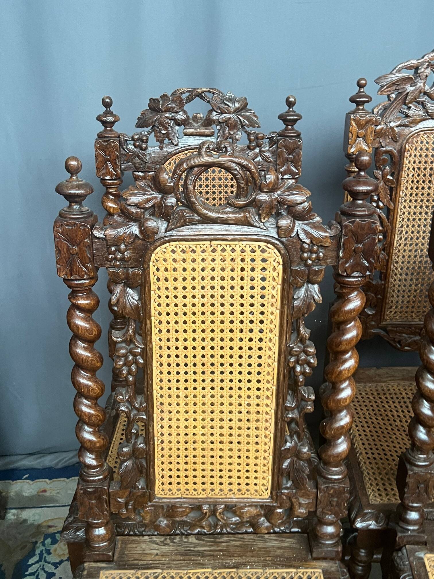 Set of matching hunting style chairs.
