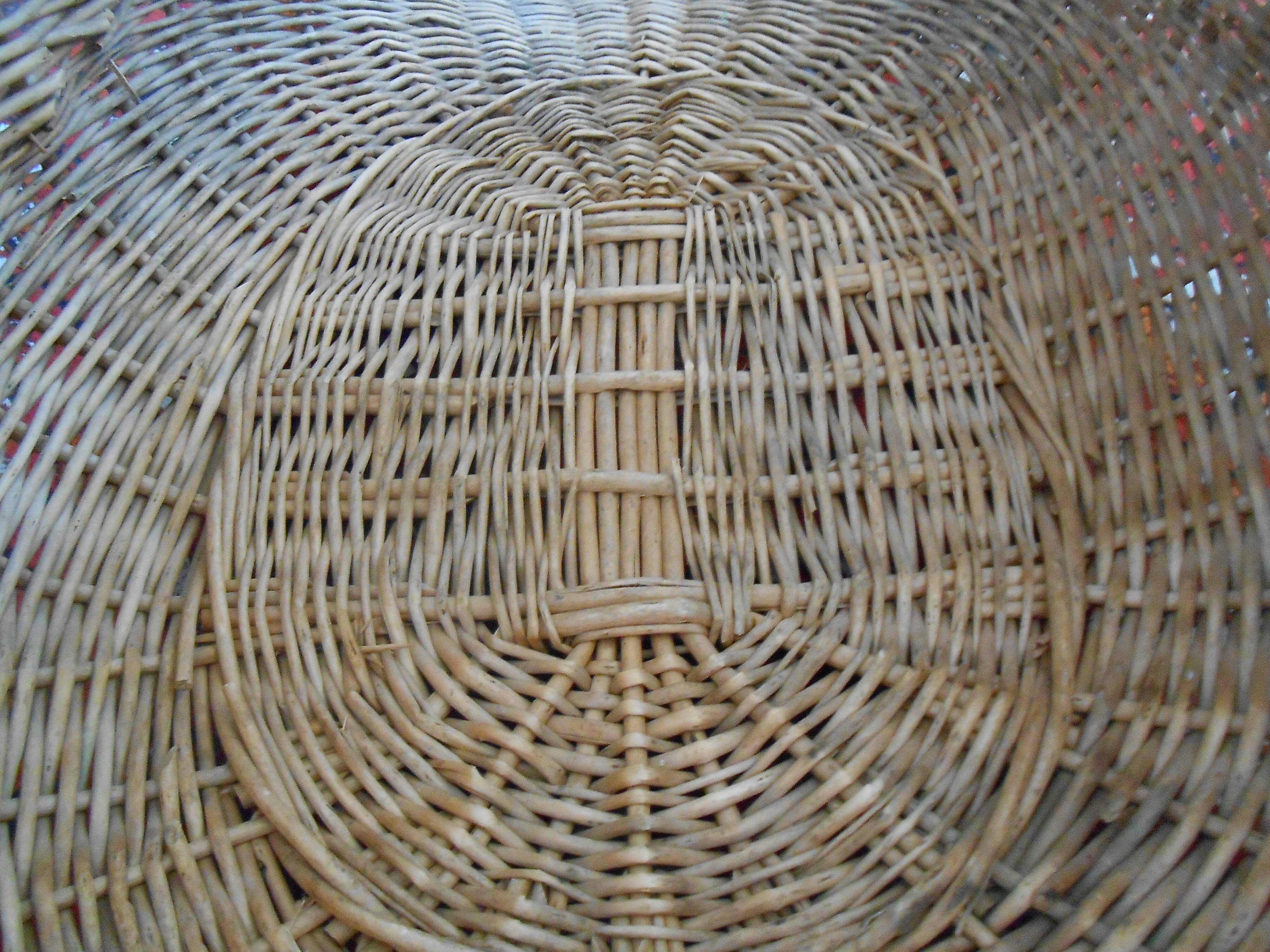 Wicker wood storage basket