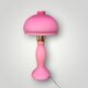 Pink frosted glass and gold brass accent lamp - 1970s