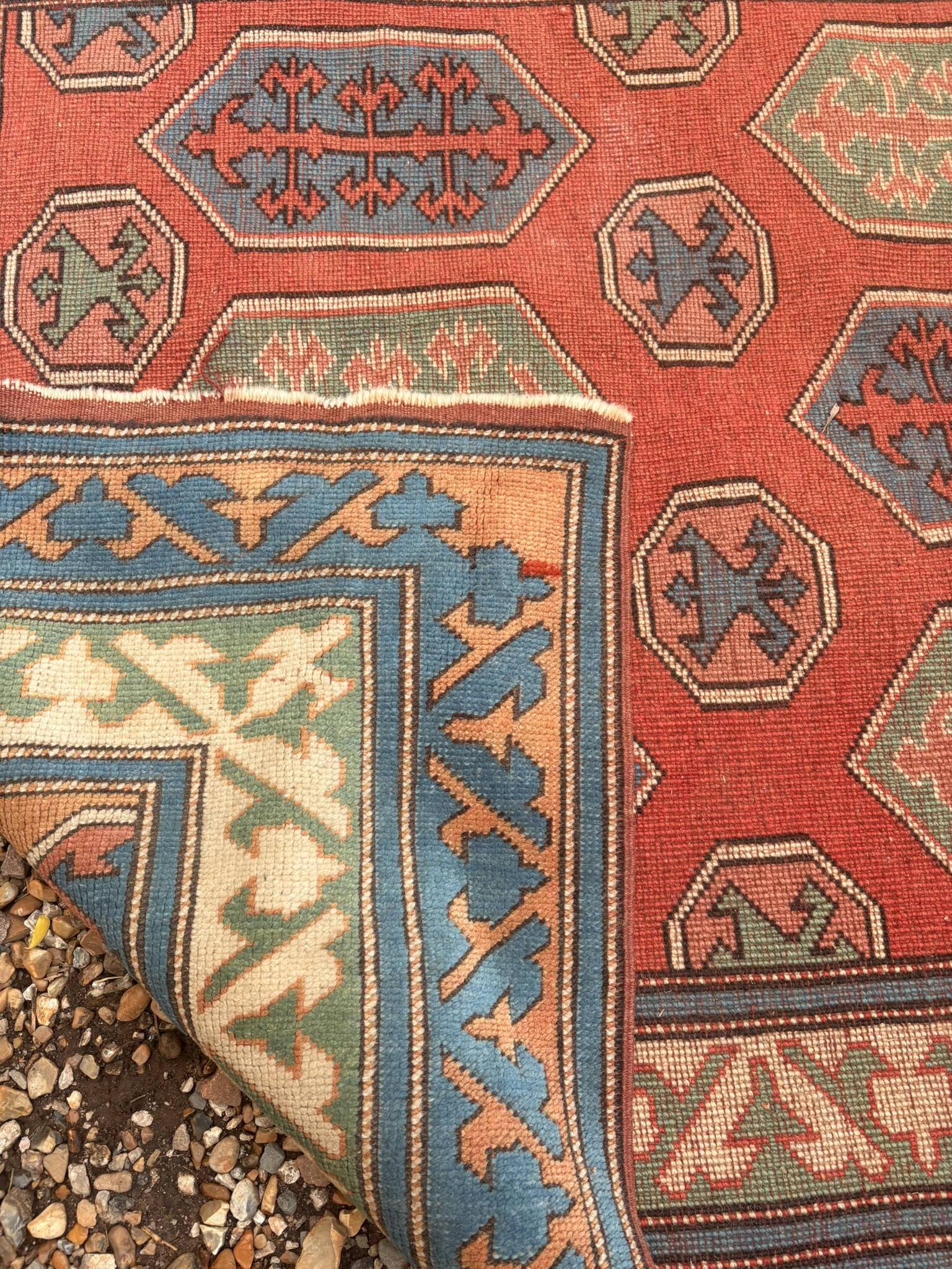 Antique Shirvan carpet Caucasus 125x190 handmade wool geometric tribal boho