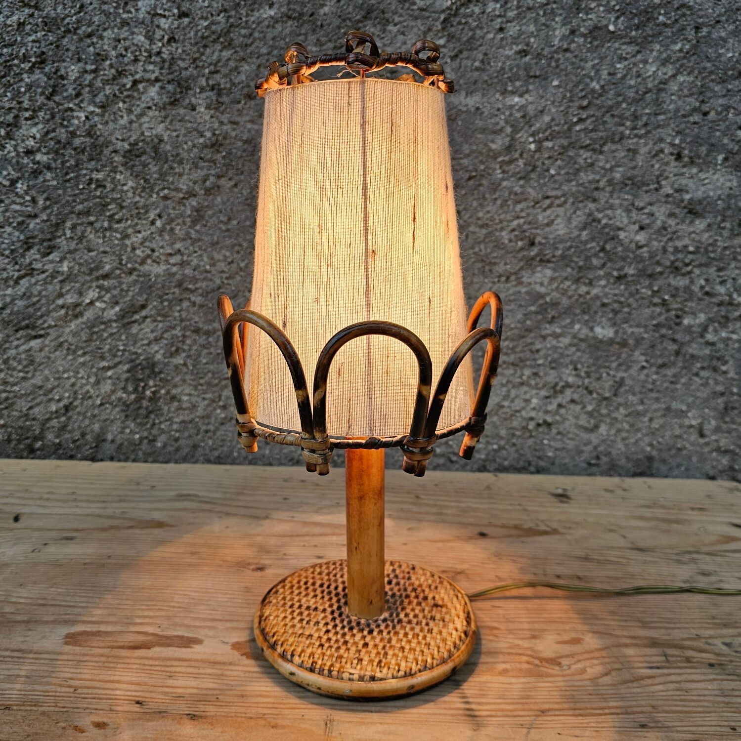 Bamboo bedside lamp