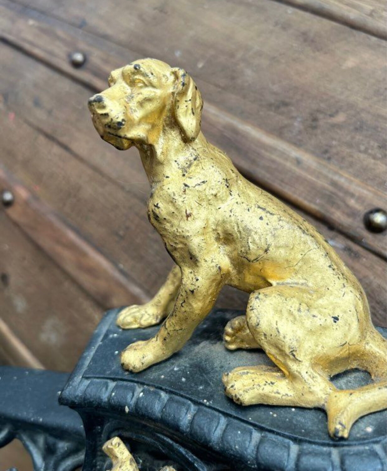 19th century dog fireplace andiron