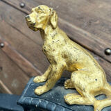 19th century dog fireplace andiron