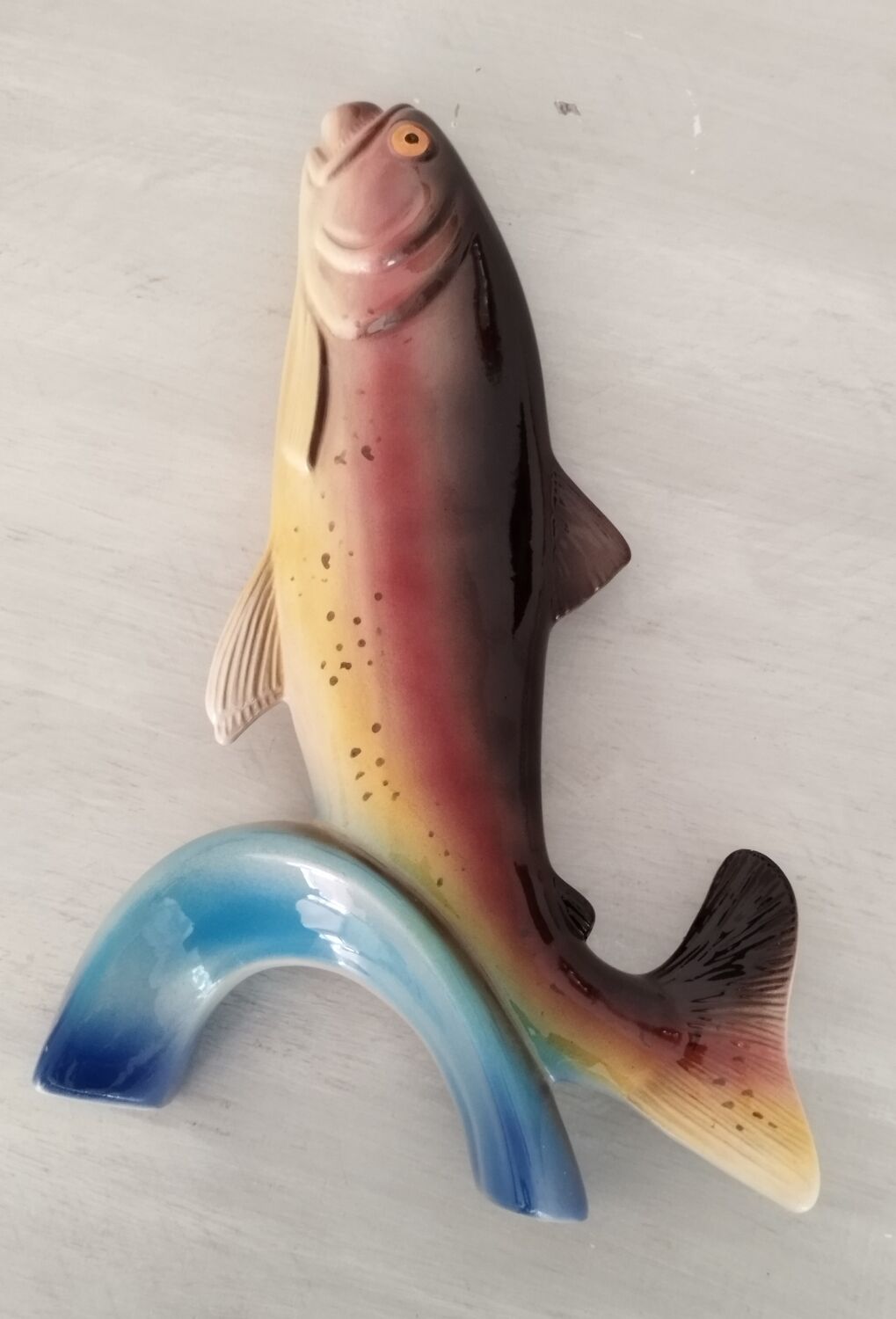 Vintage earthenware fish bottle