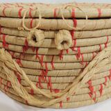 Set of three african raffia basket