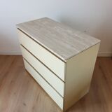 Chest of drawers with travertine