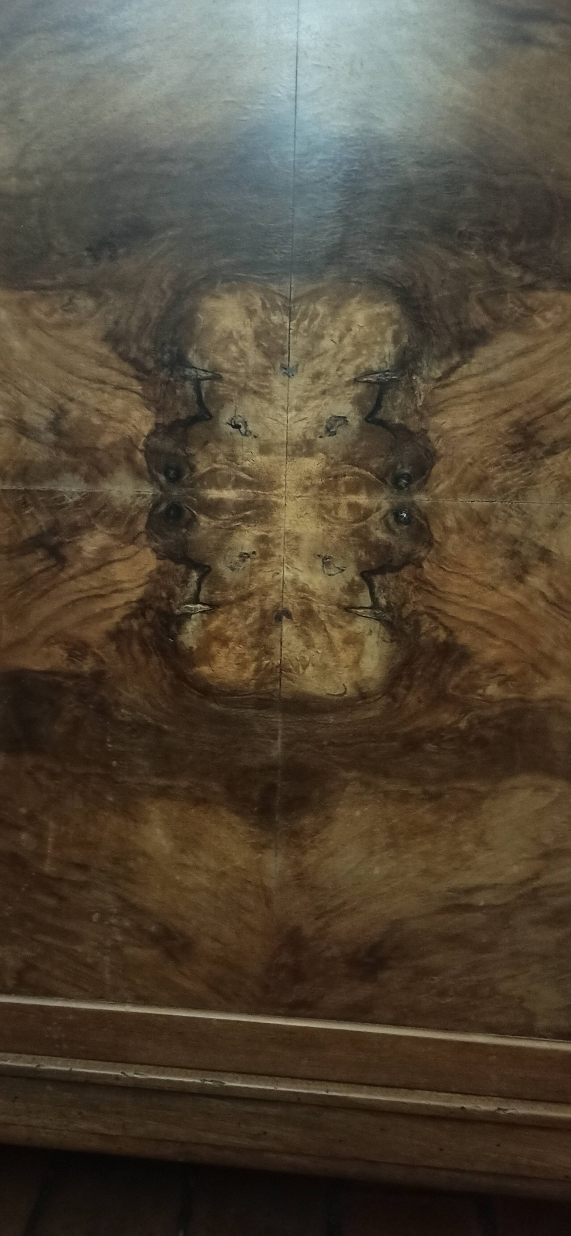 Low sideboard from the beginning of the twentieth century in walnut.