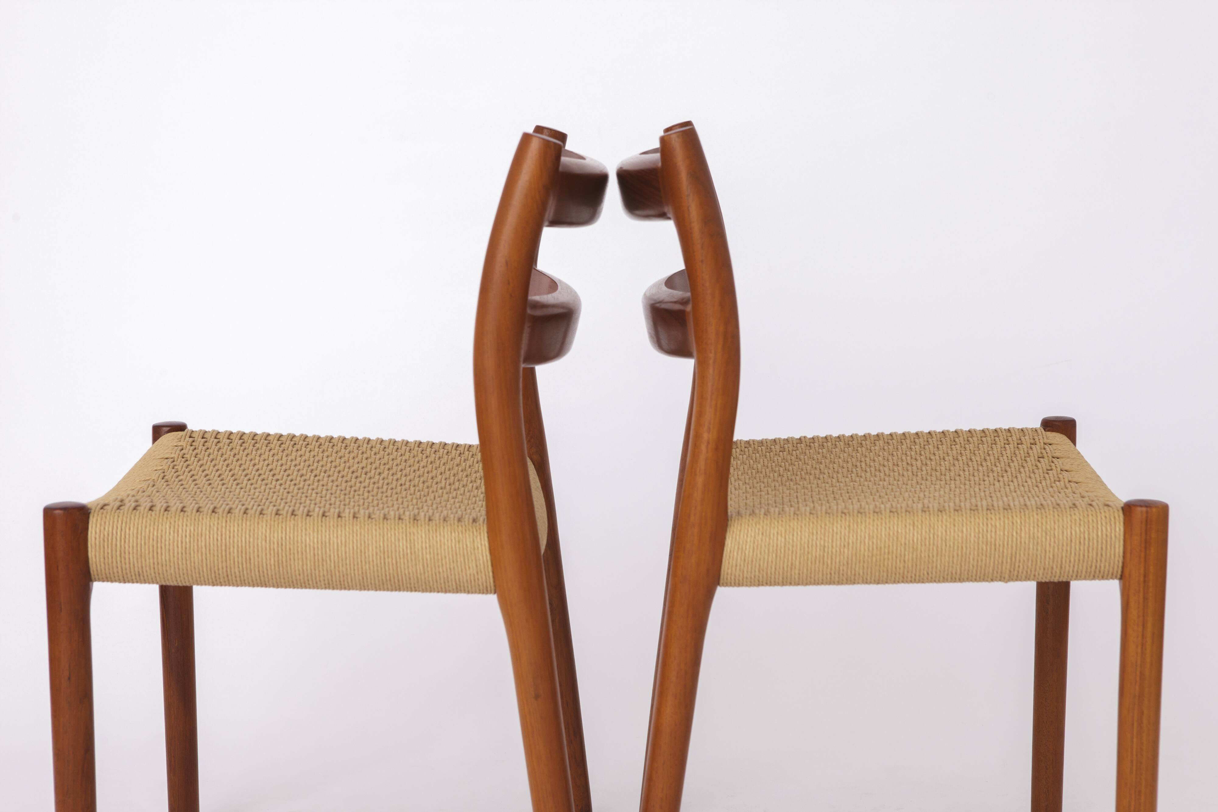 Set of 4 Niels Otto Møller Model 84 Chairs – Danish Teak & Paper Cord, 1970