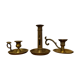 Set of brass candle holders