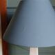 Obelisk lamp with stone effect & deep blue-grey shade, circa 1980.